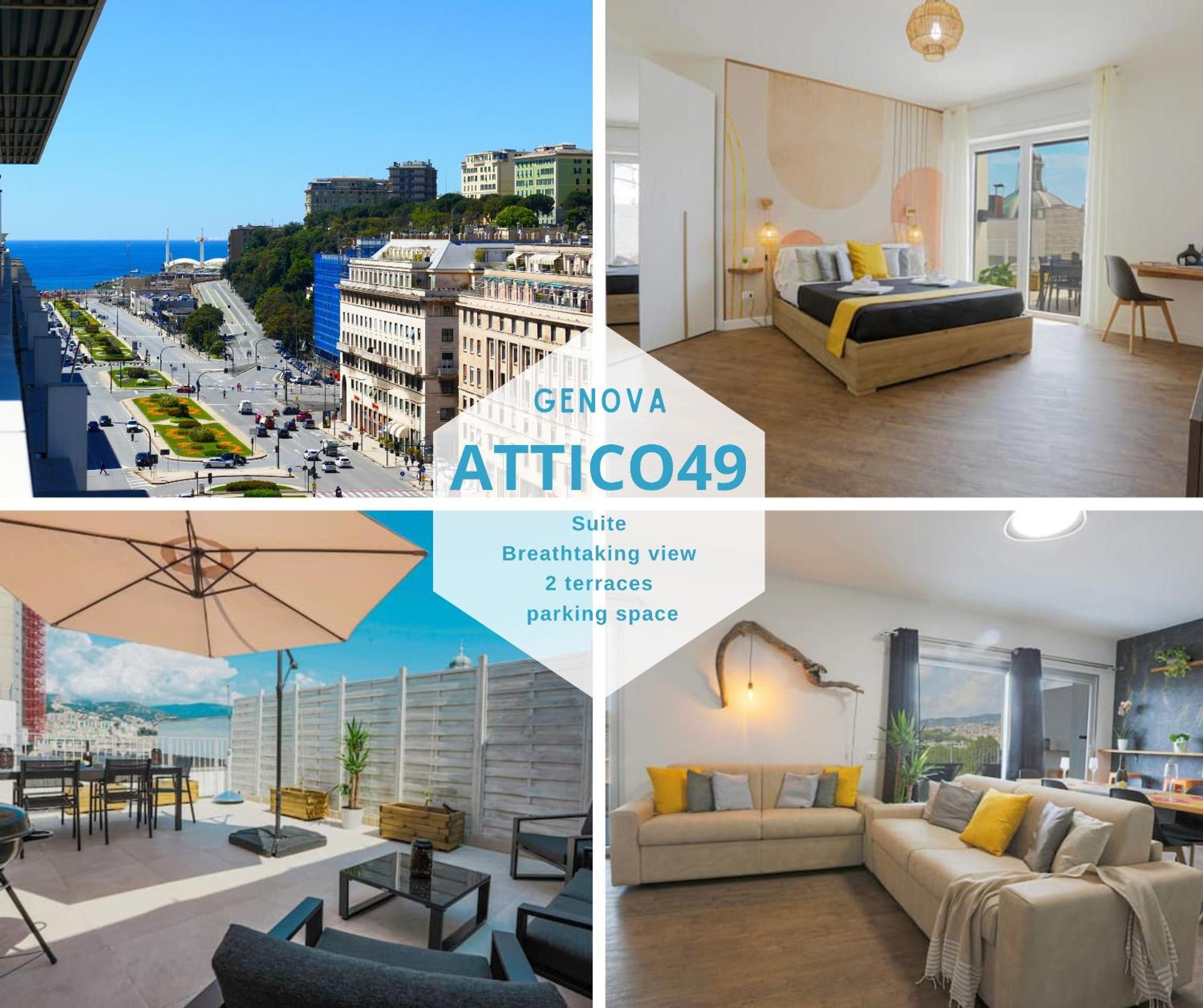 Attico Luxury Con Parcheggio E Terrazza Vista Mozzafiato Apartment Genoa Bagian luar foto